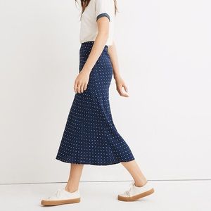 Madewell Midi Slip Skirt in Polka Dot